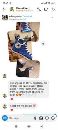 Customer message