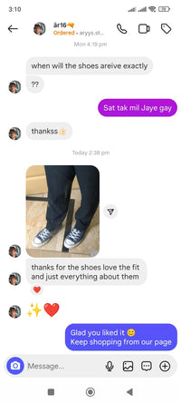 Customer message