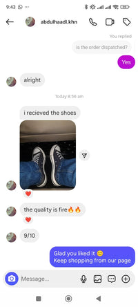 Customer message