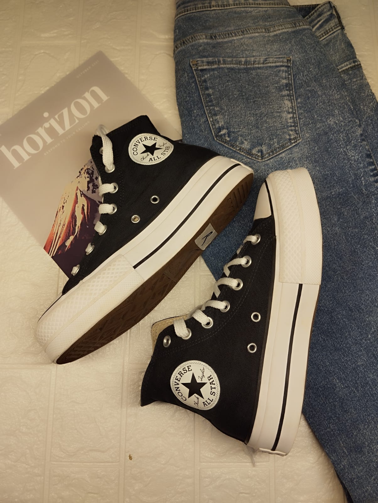 Black high rise platform