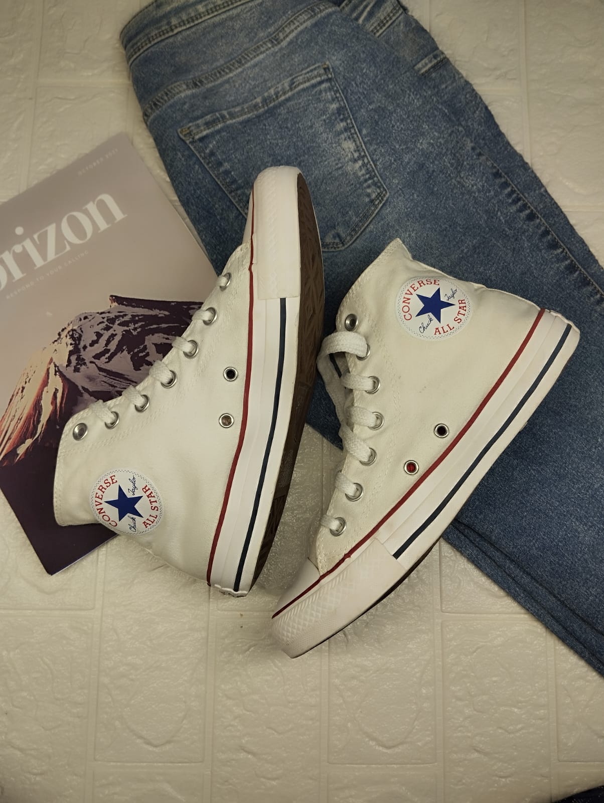 White high rise converse