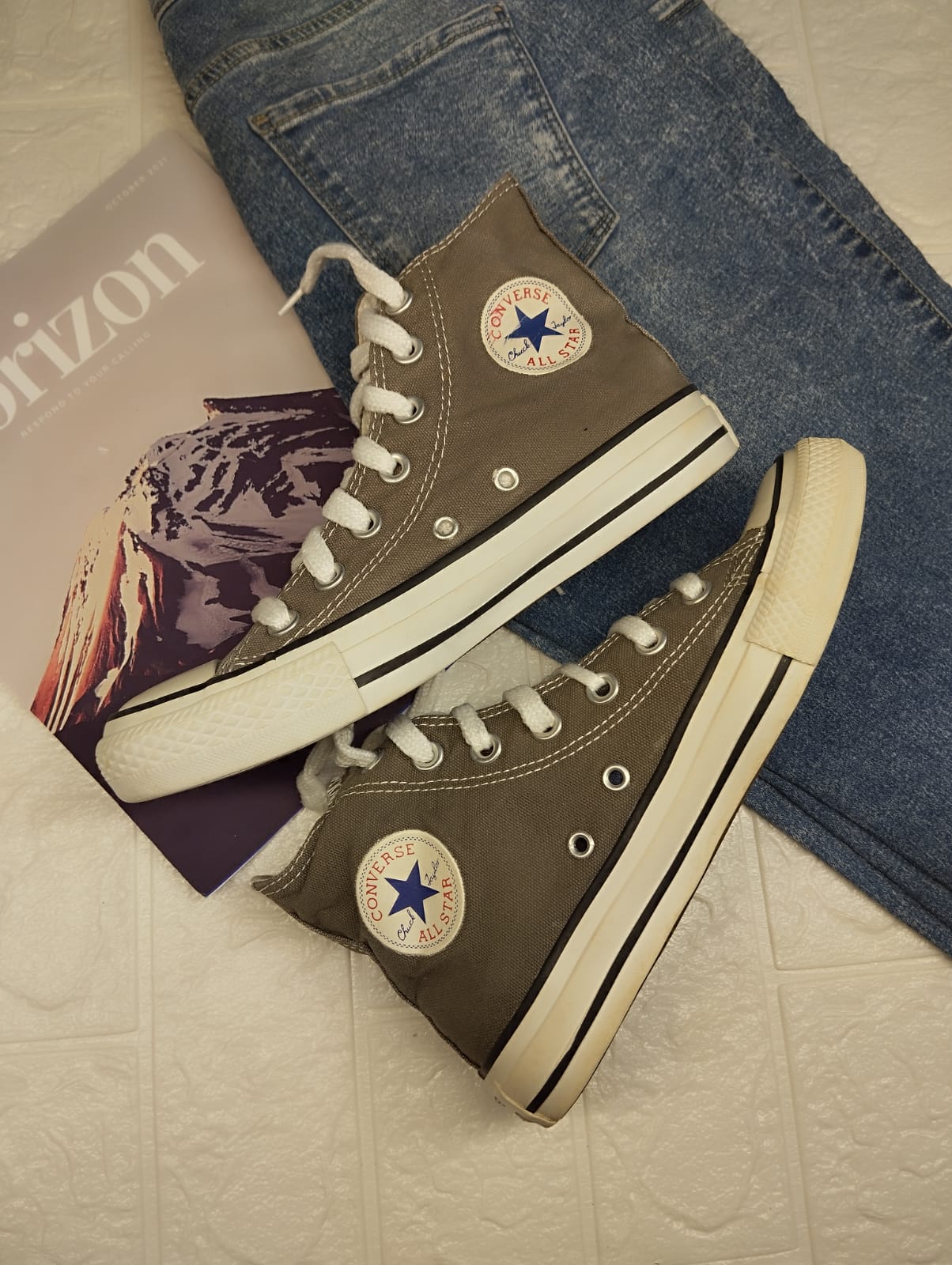 Grey high rise converse