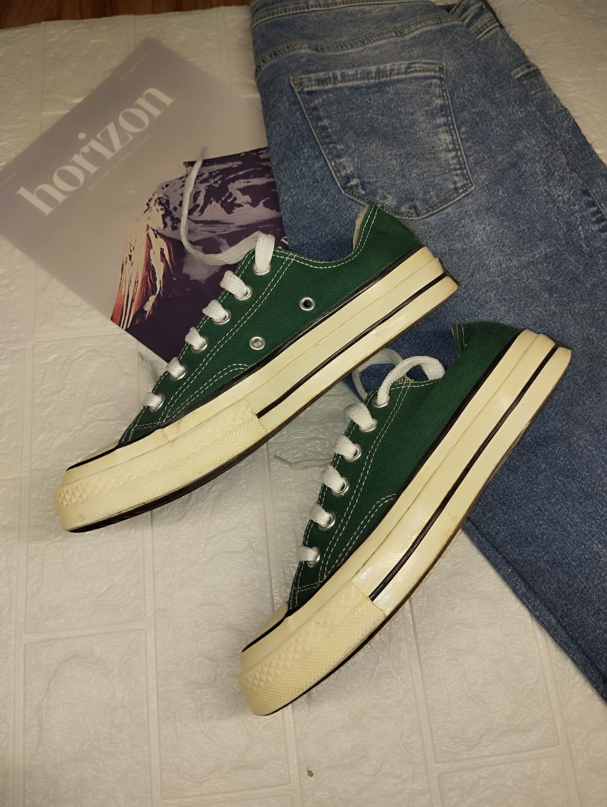 Green low rise converse