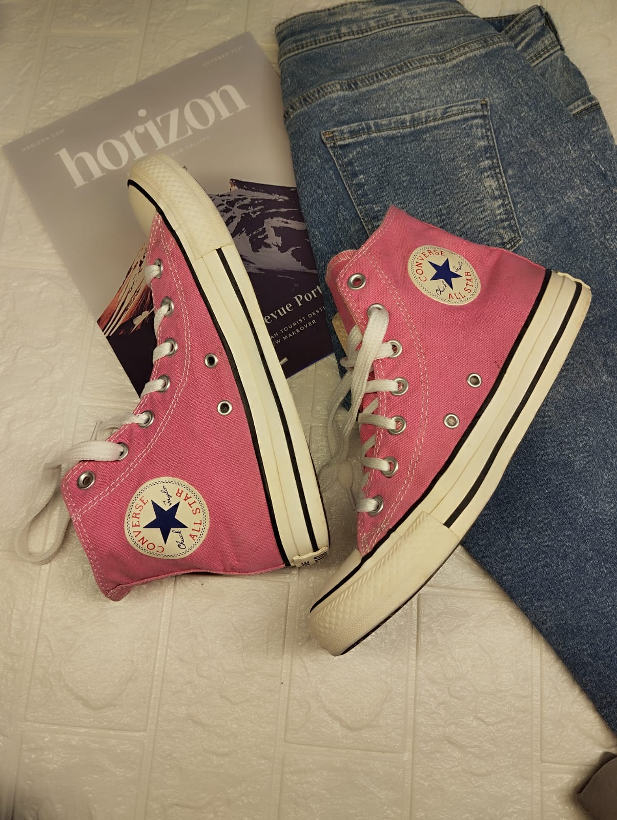 Pink high rise converse