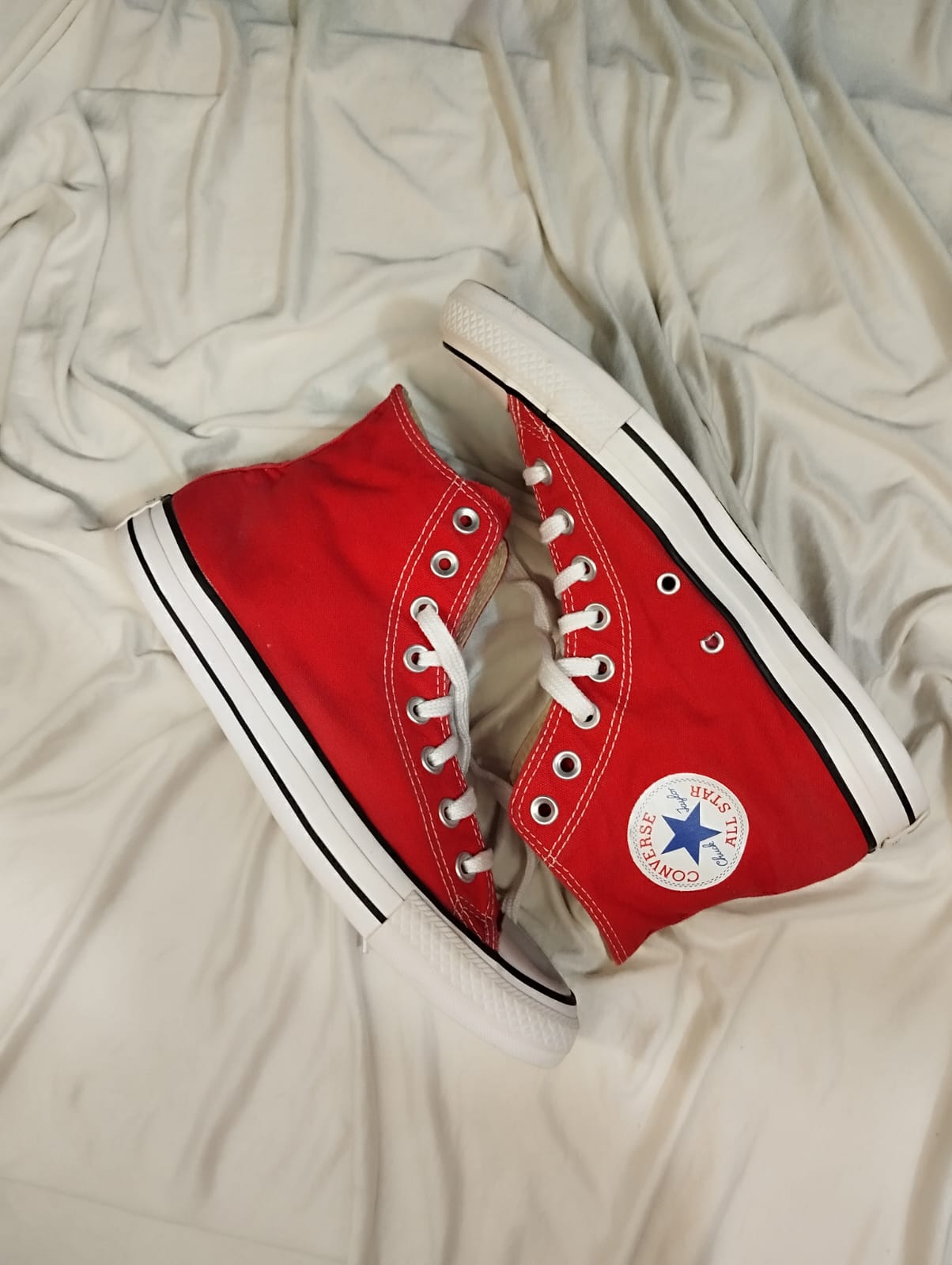 Red high rise converse