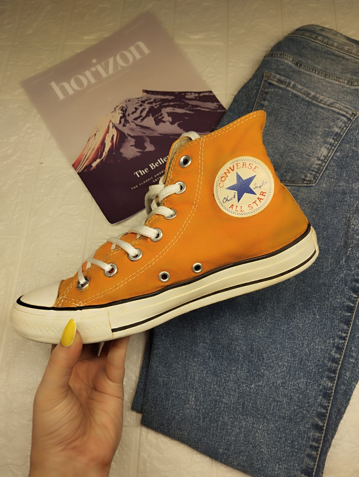 Orange high rise converse
