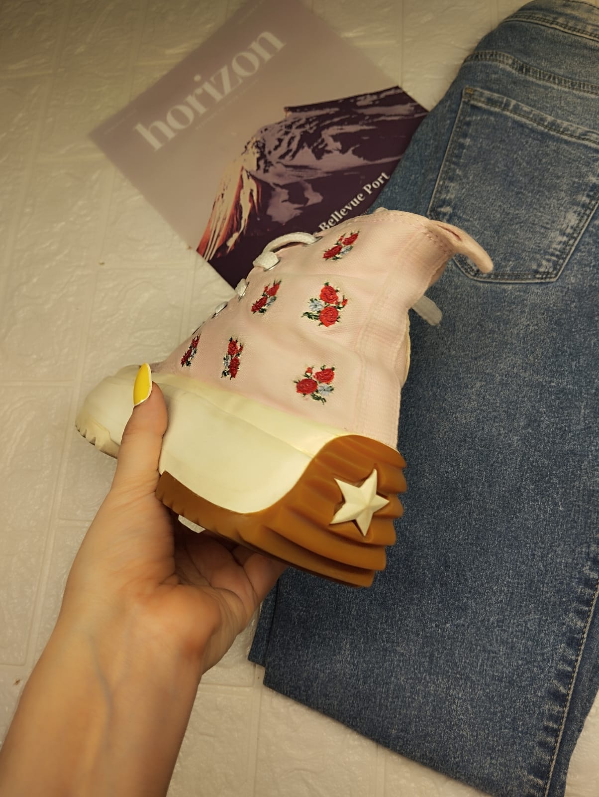 Pink high rise chunky