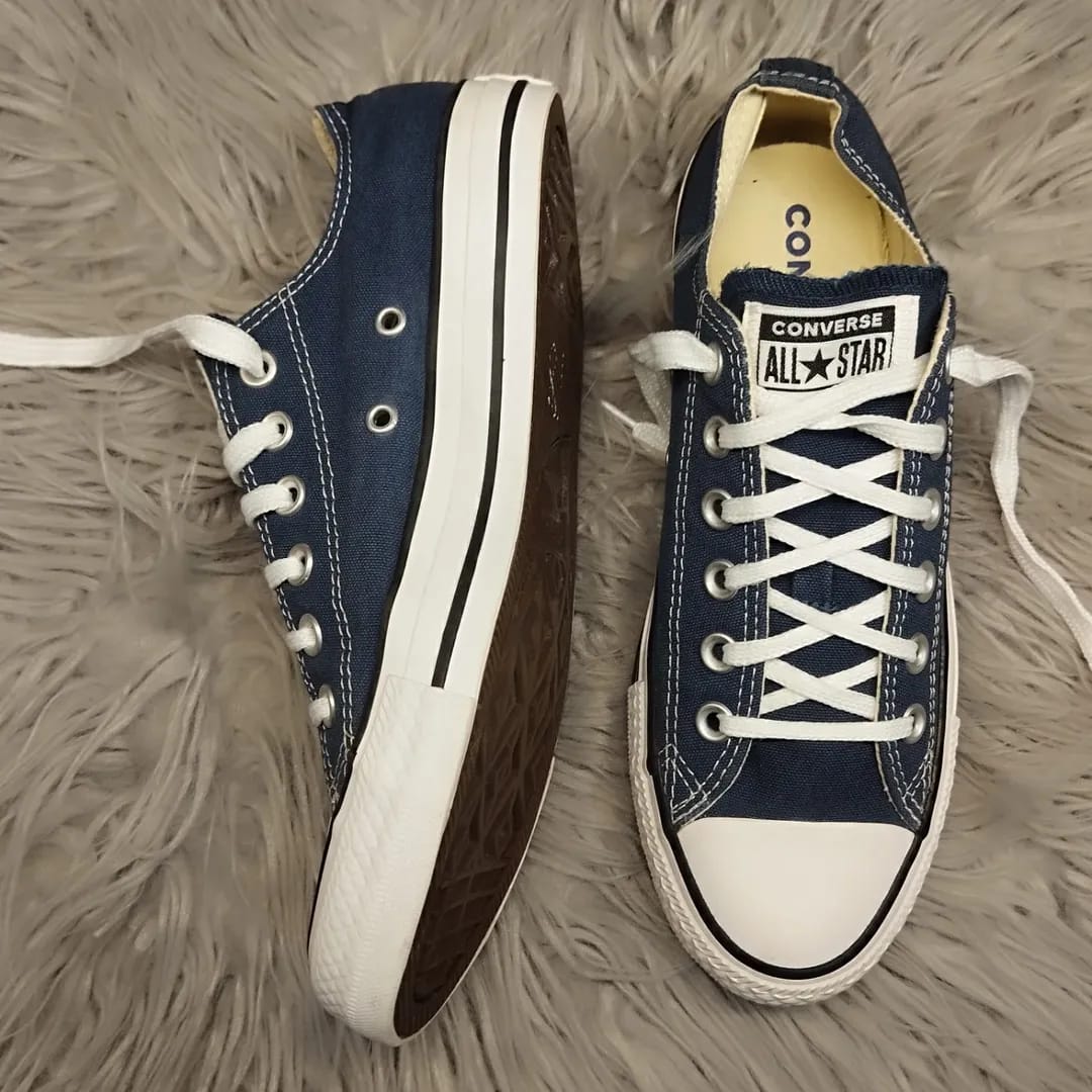 Navy blue low rise converse