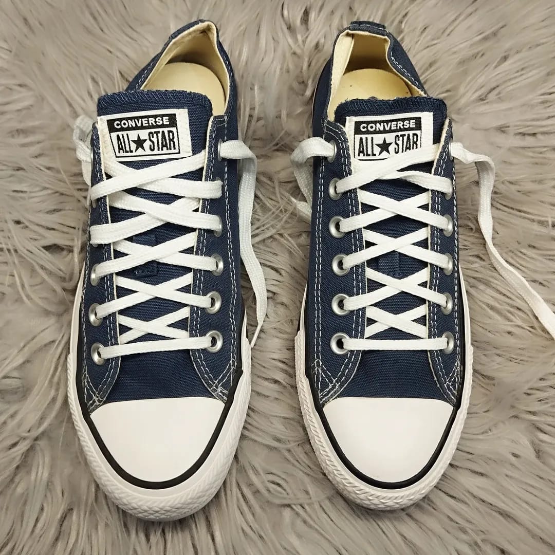 Navy blue low rise converse