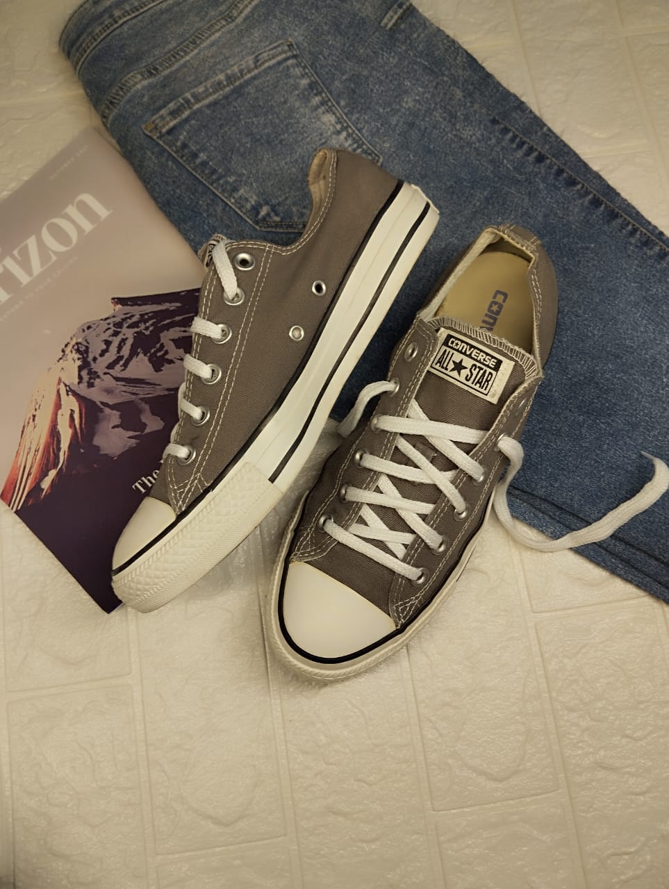 Grey low rise converse