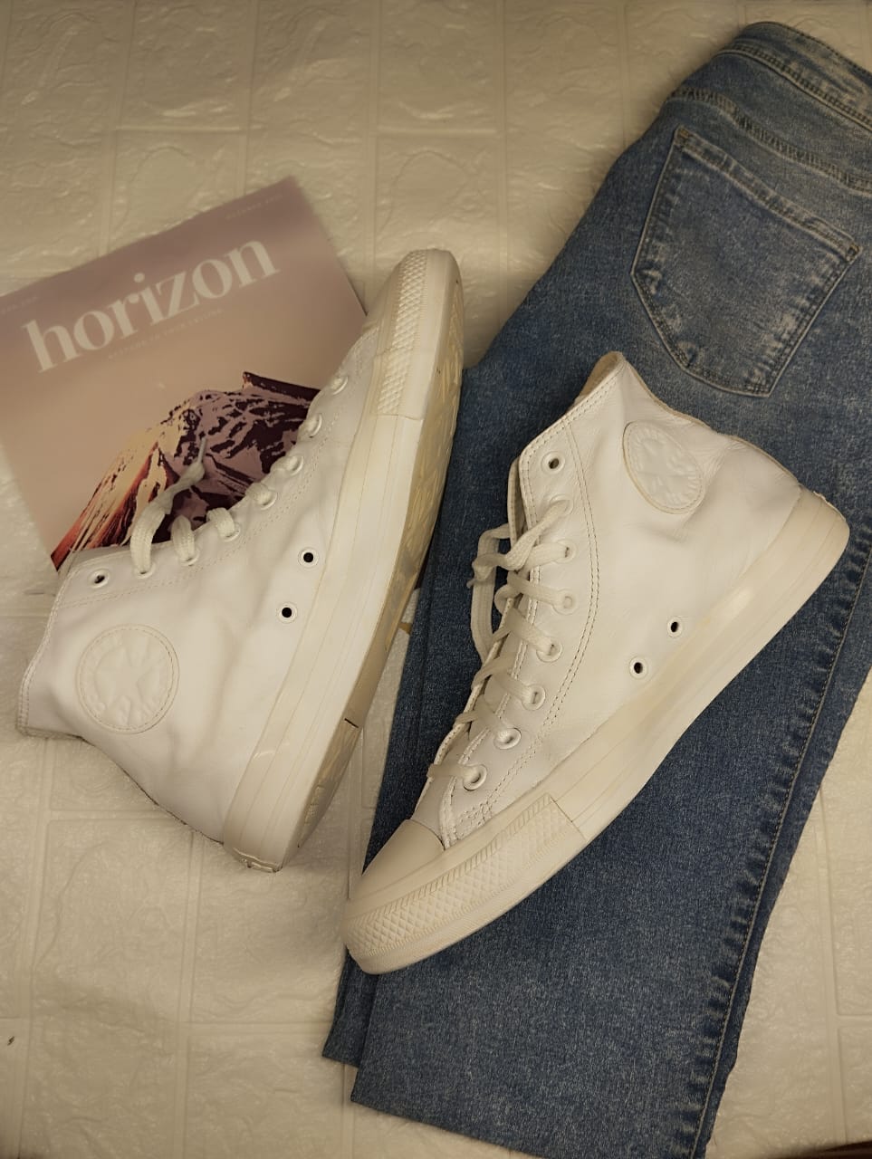 Full White High Rise Converse
