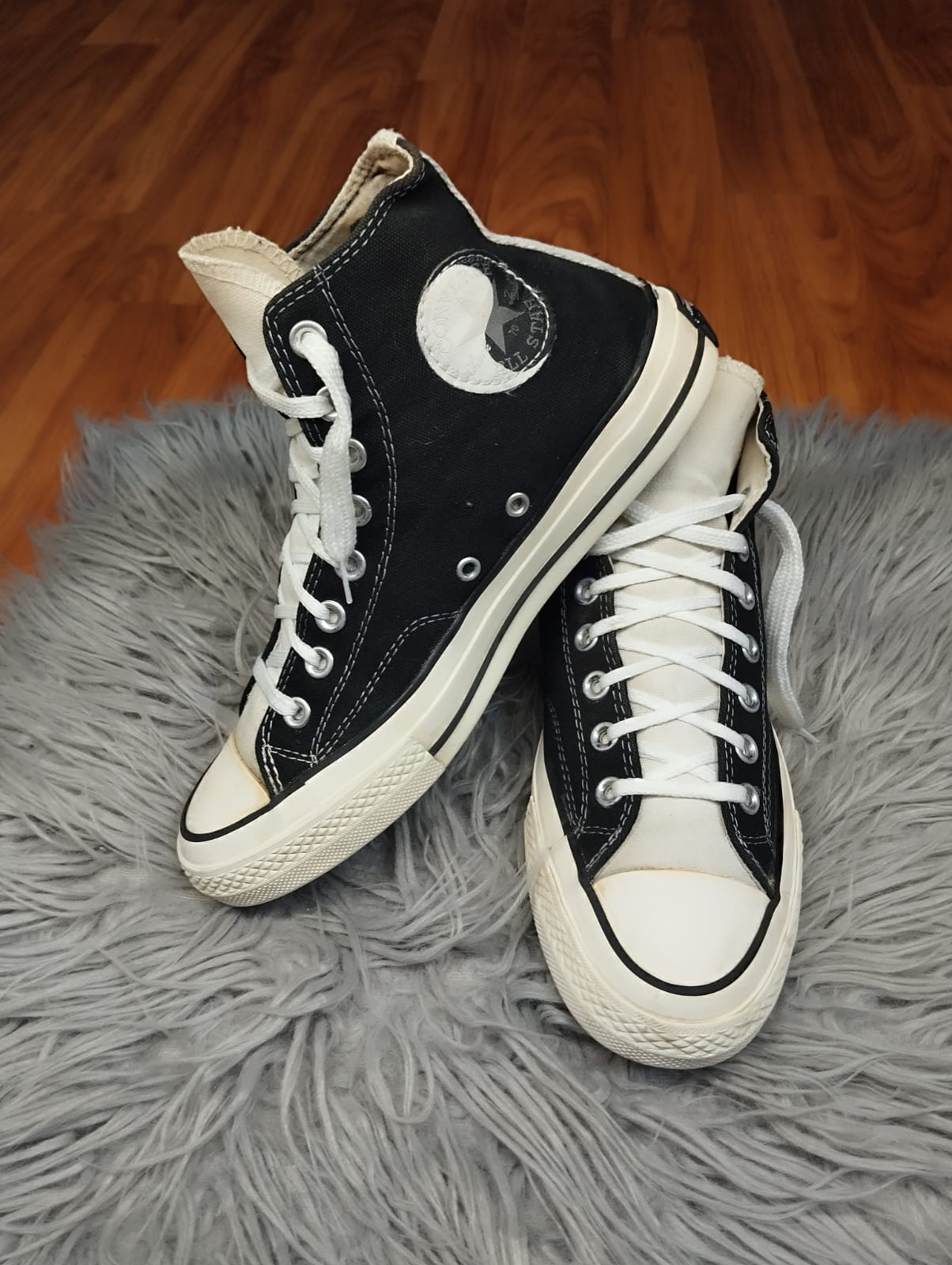 Black and white high rise converse