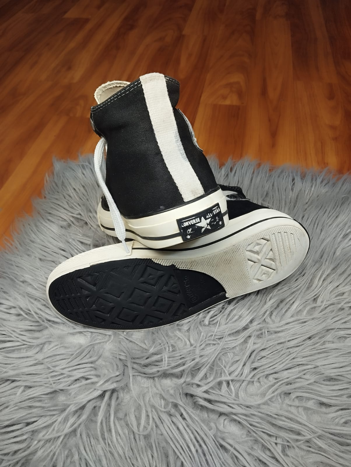 Black and white high rise converse