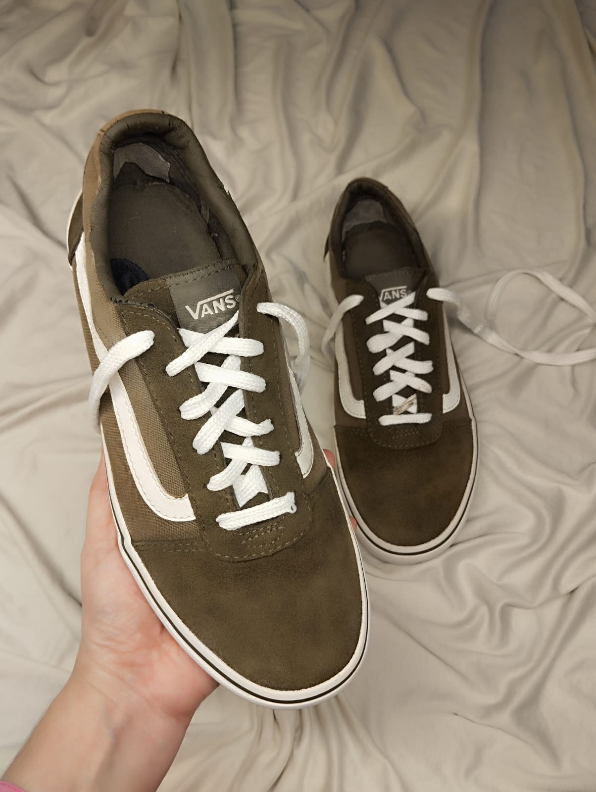 Green low rise vans