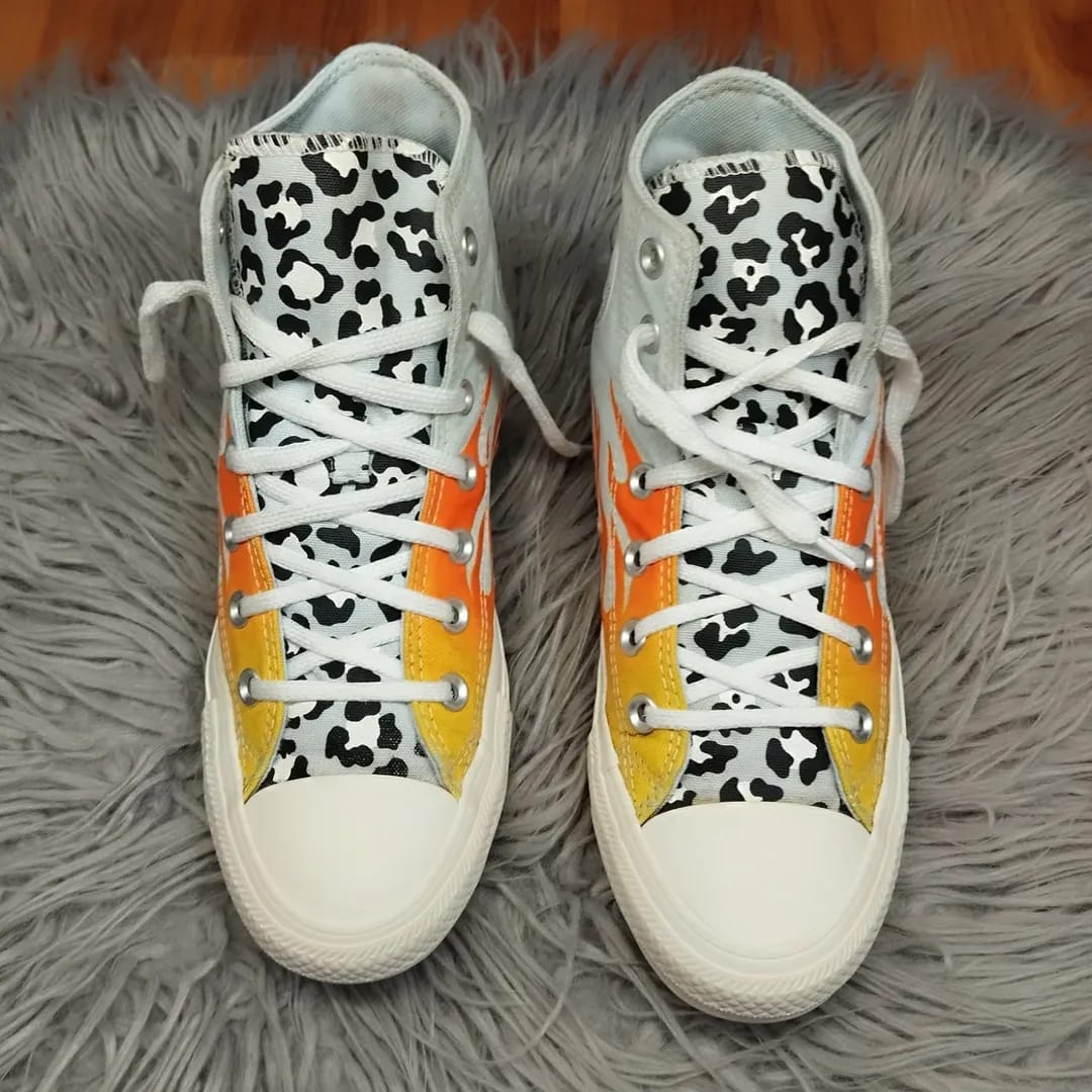 Blue flames high rise converse