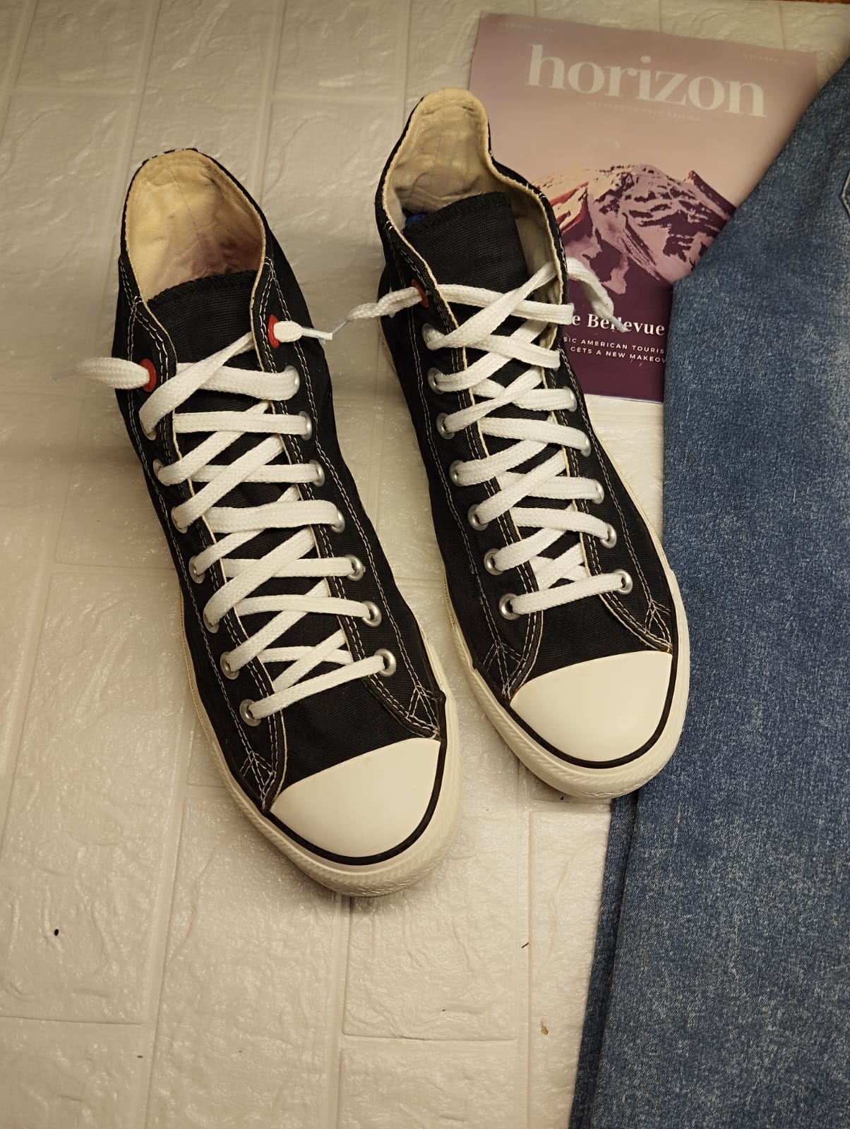 Black and white high rise converse