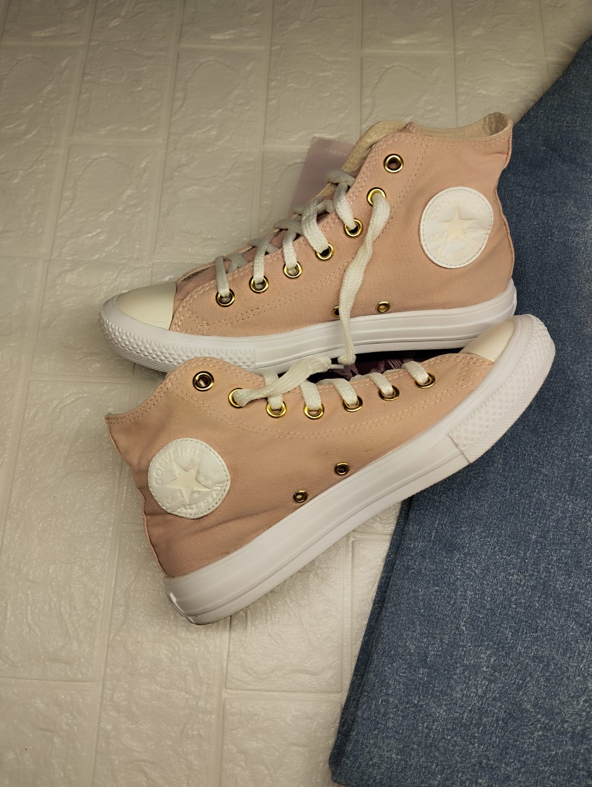 Pink high rise converse