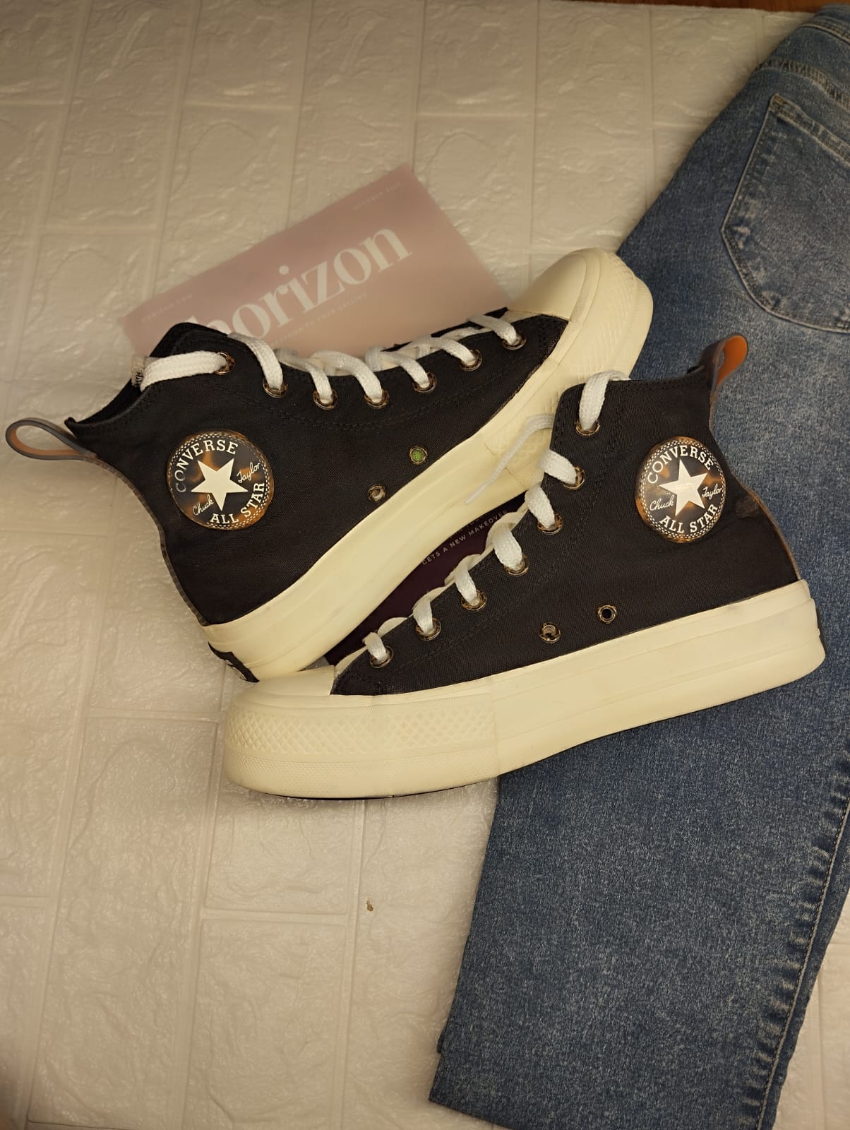 Black and white high rise converse