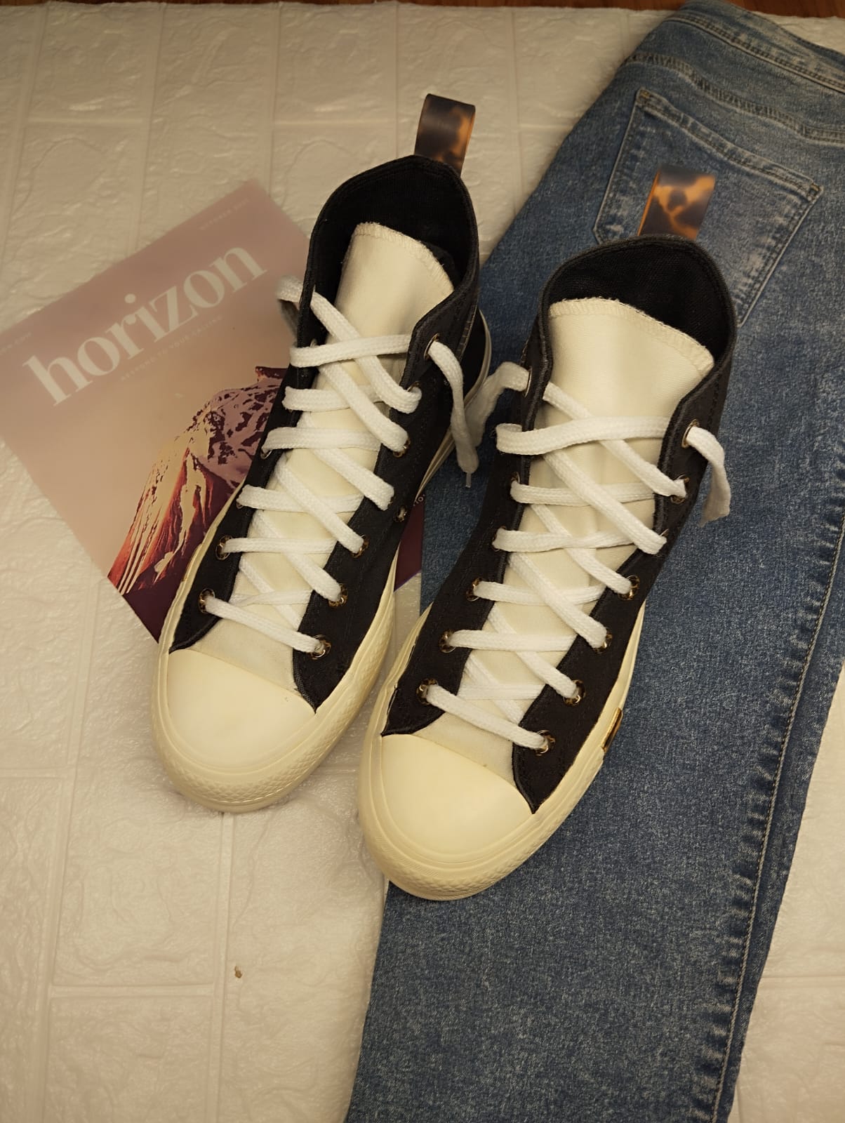 Black and white high rise converse