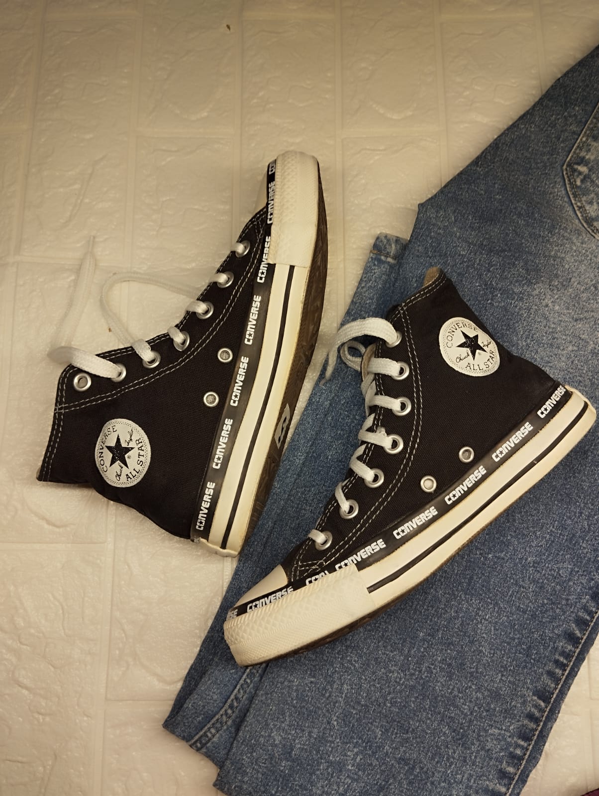 Black and white high rise converse