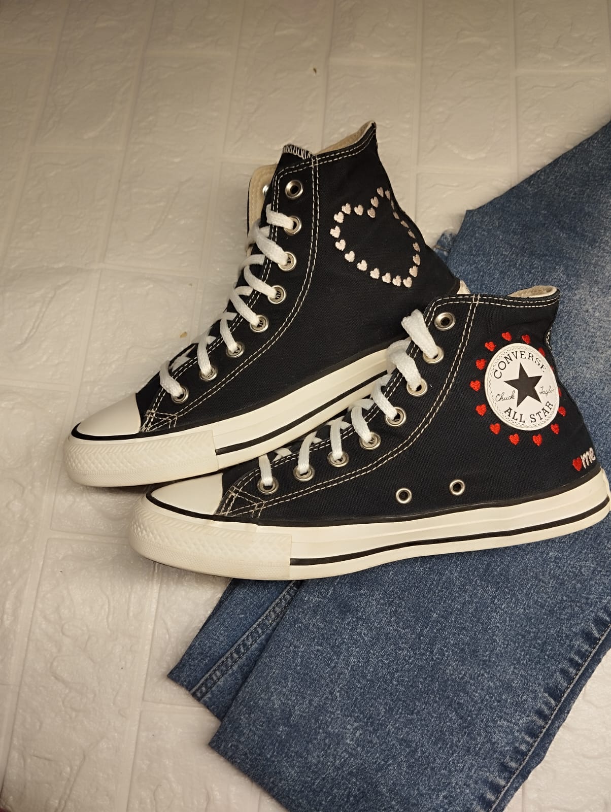 Black heart high rise converse