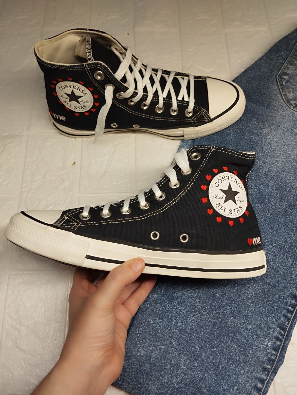 Black heart high rise converse