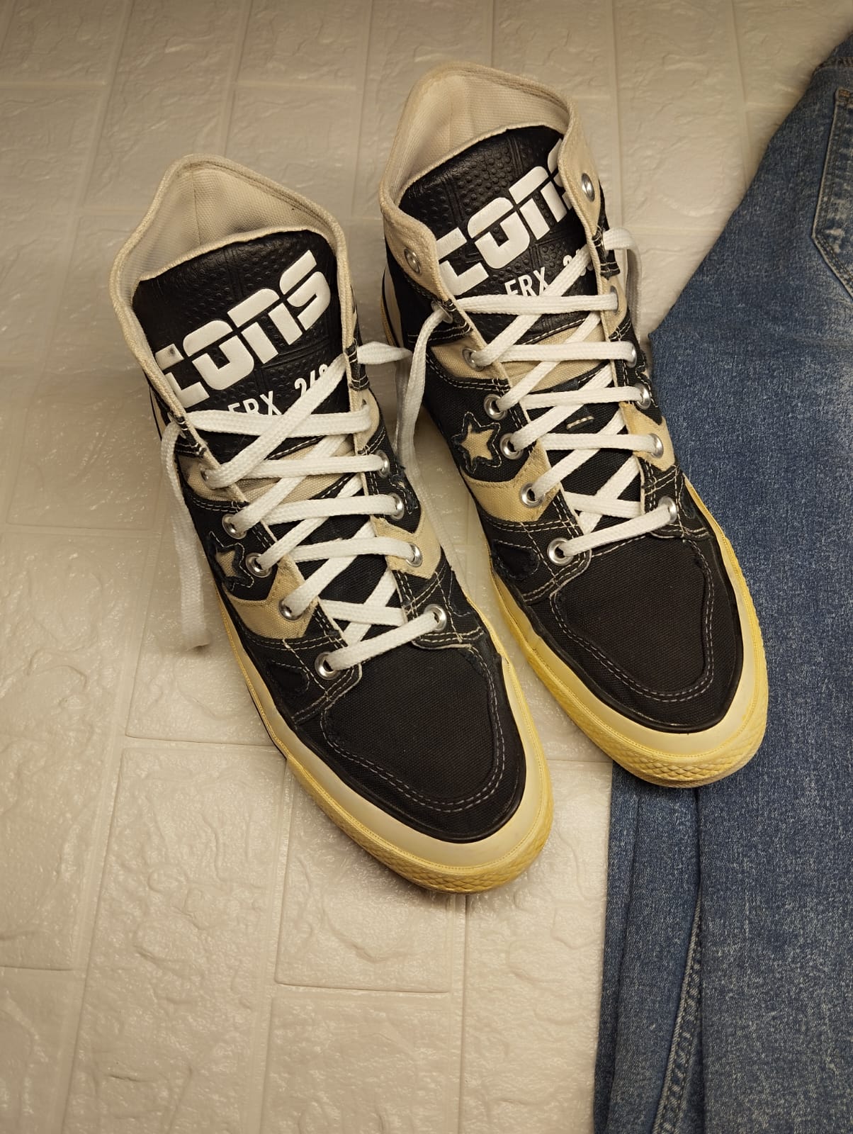 Black and white high rise converse