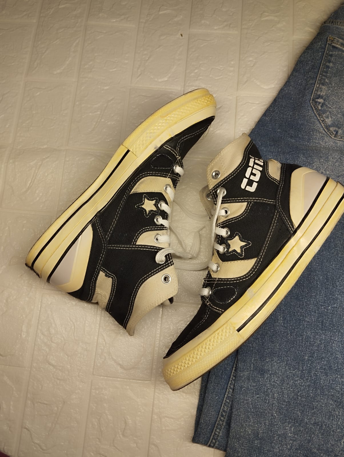 Black and white high rise converse