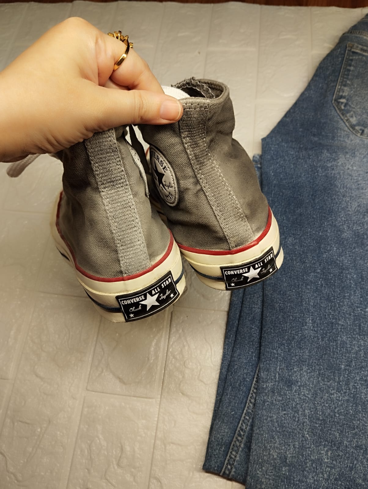 Grey high rise converse