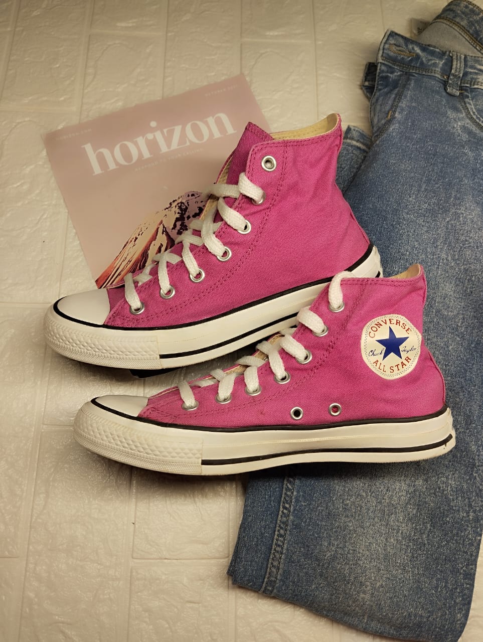 Pink high rise converse