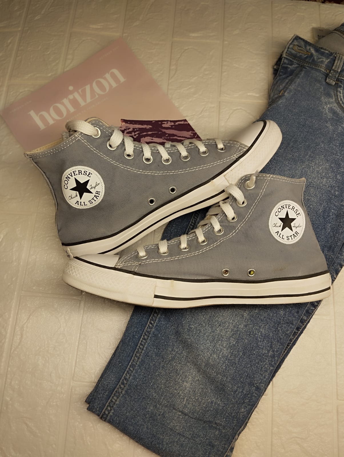 Light grey high rise converse
