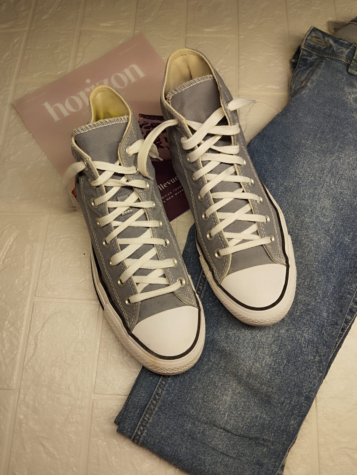 Light grey high rise converse