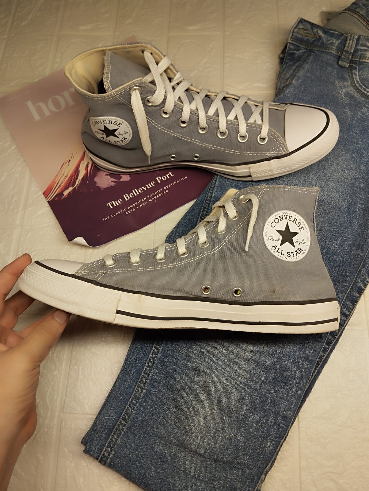 Light grey high rise converse