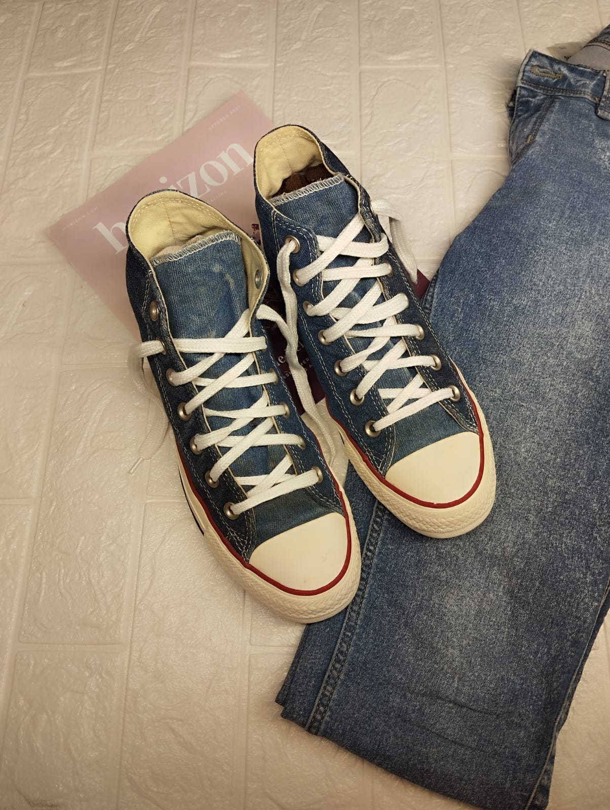 Denim blue high rise converse