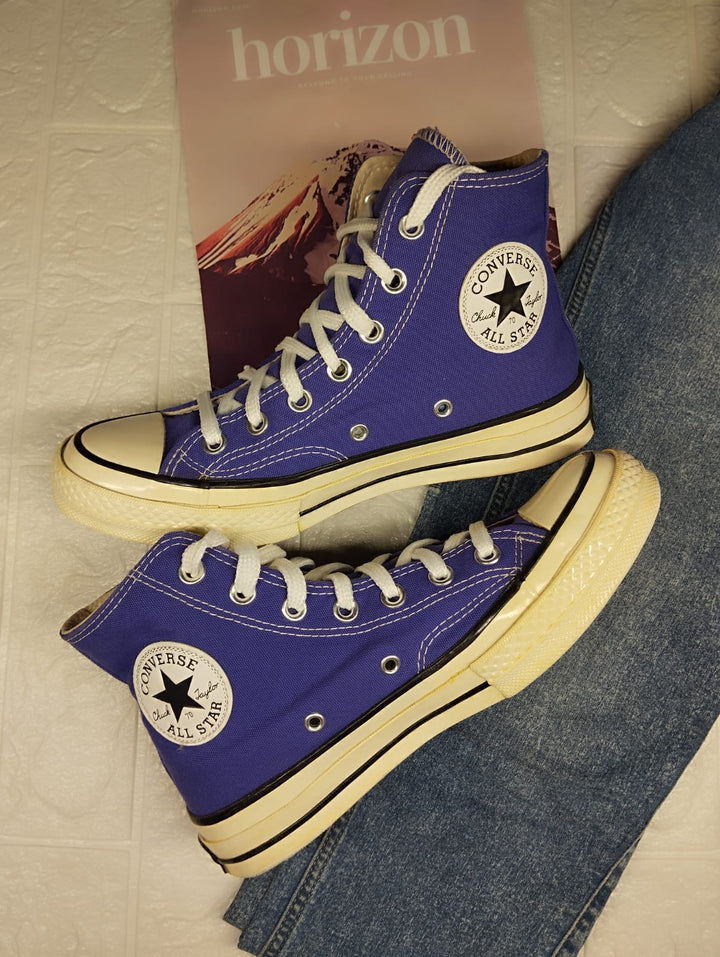 Purple high rise converse
