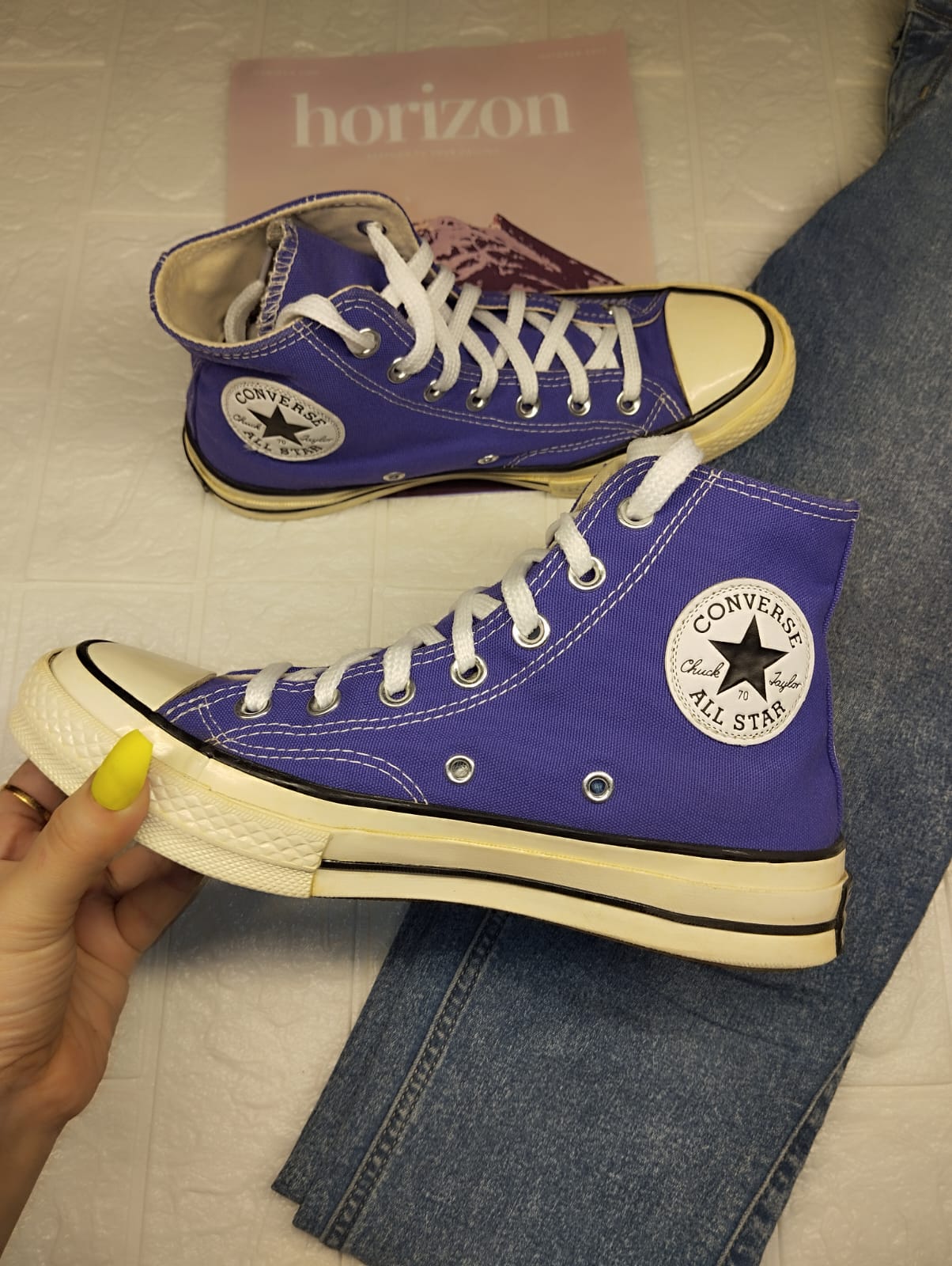 Purple high rise converse