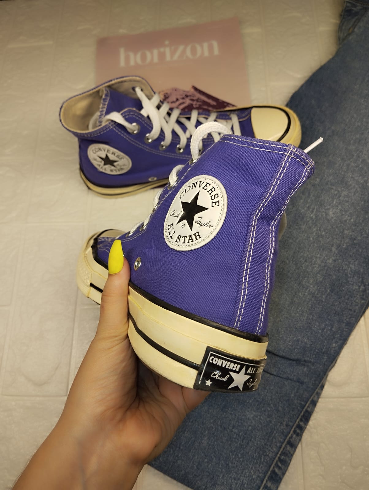 Purple high rise converse