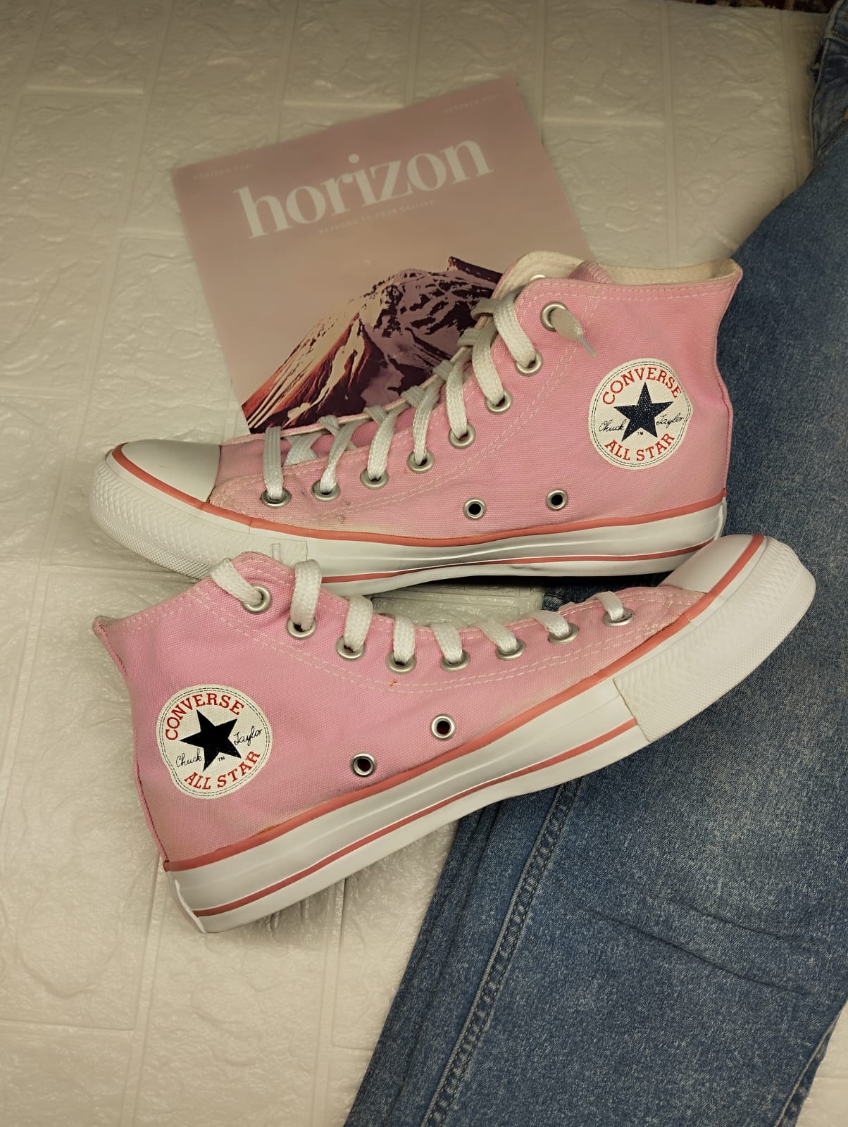 Pink high rise converse