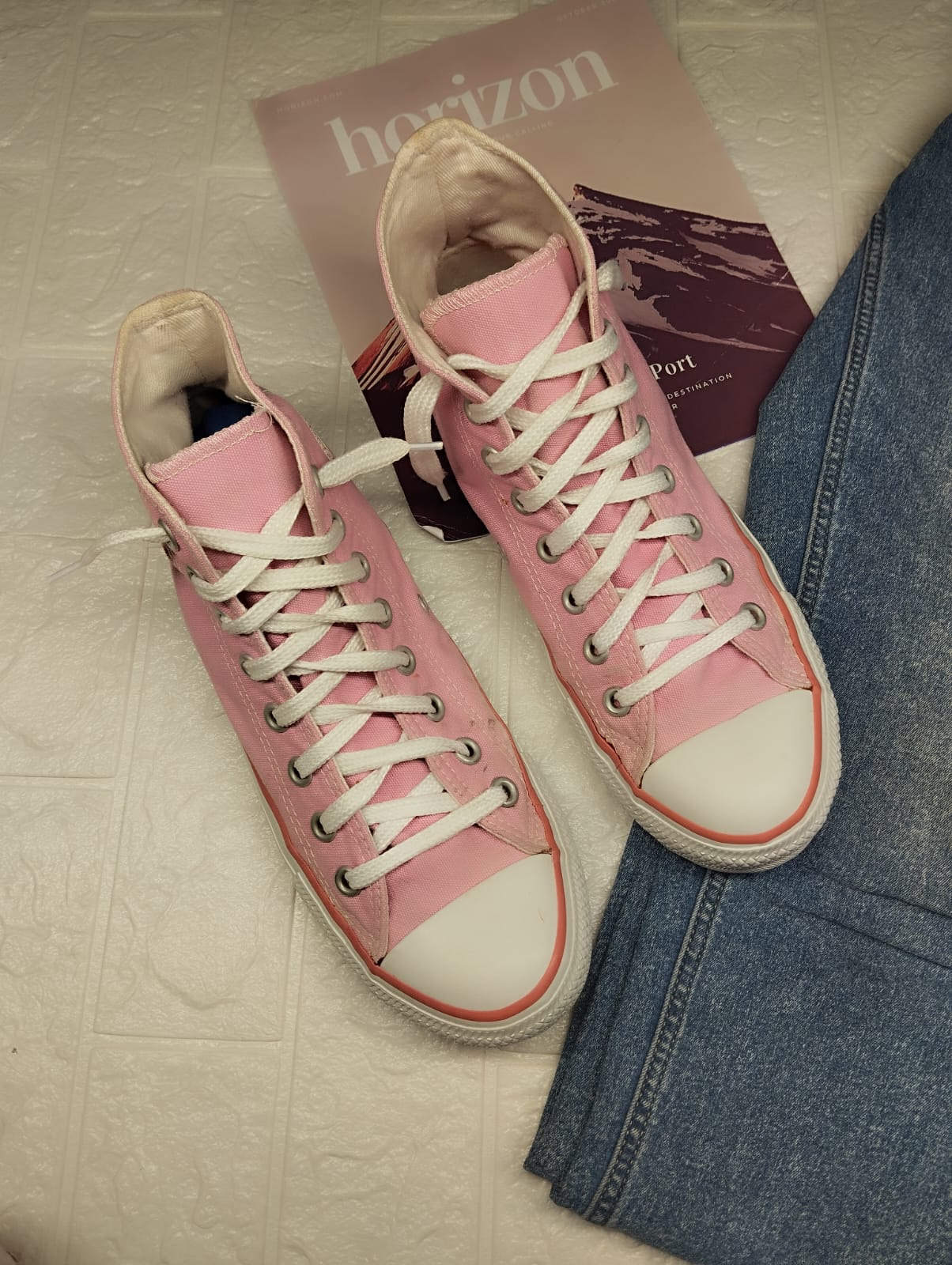 Pink high rise converse