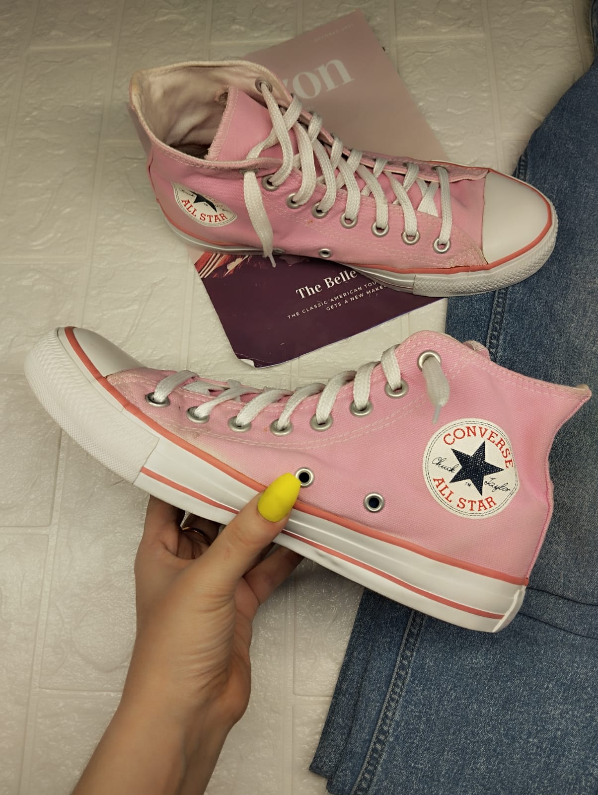 Pink high rise converse