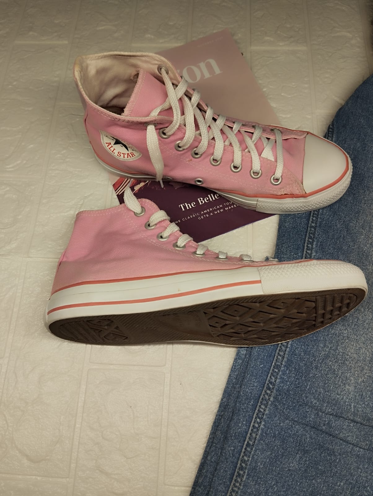 Pink high rise converse