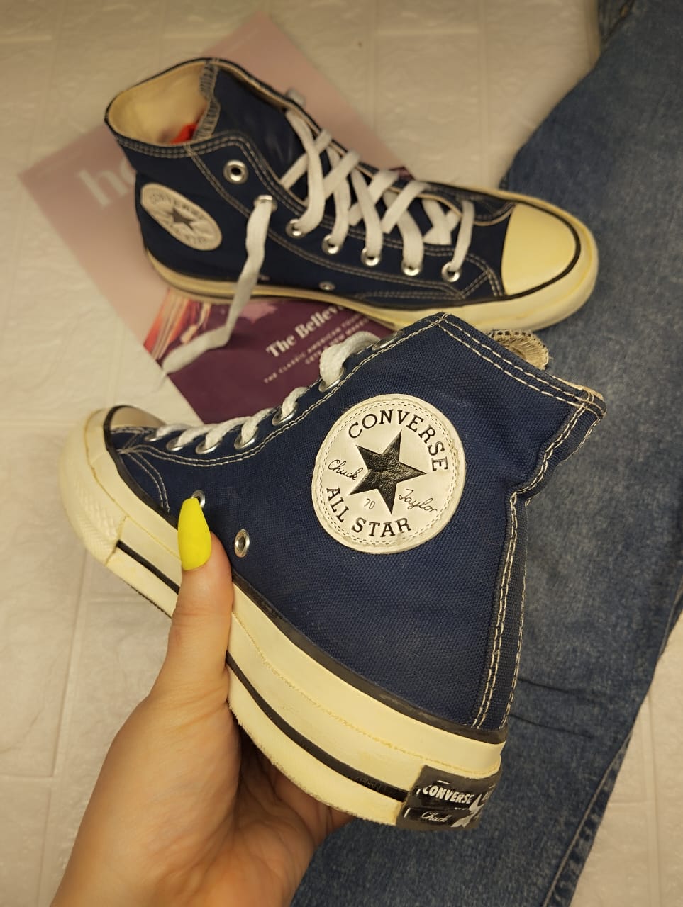 Navy blue high rise taylor chuck