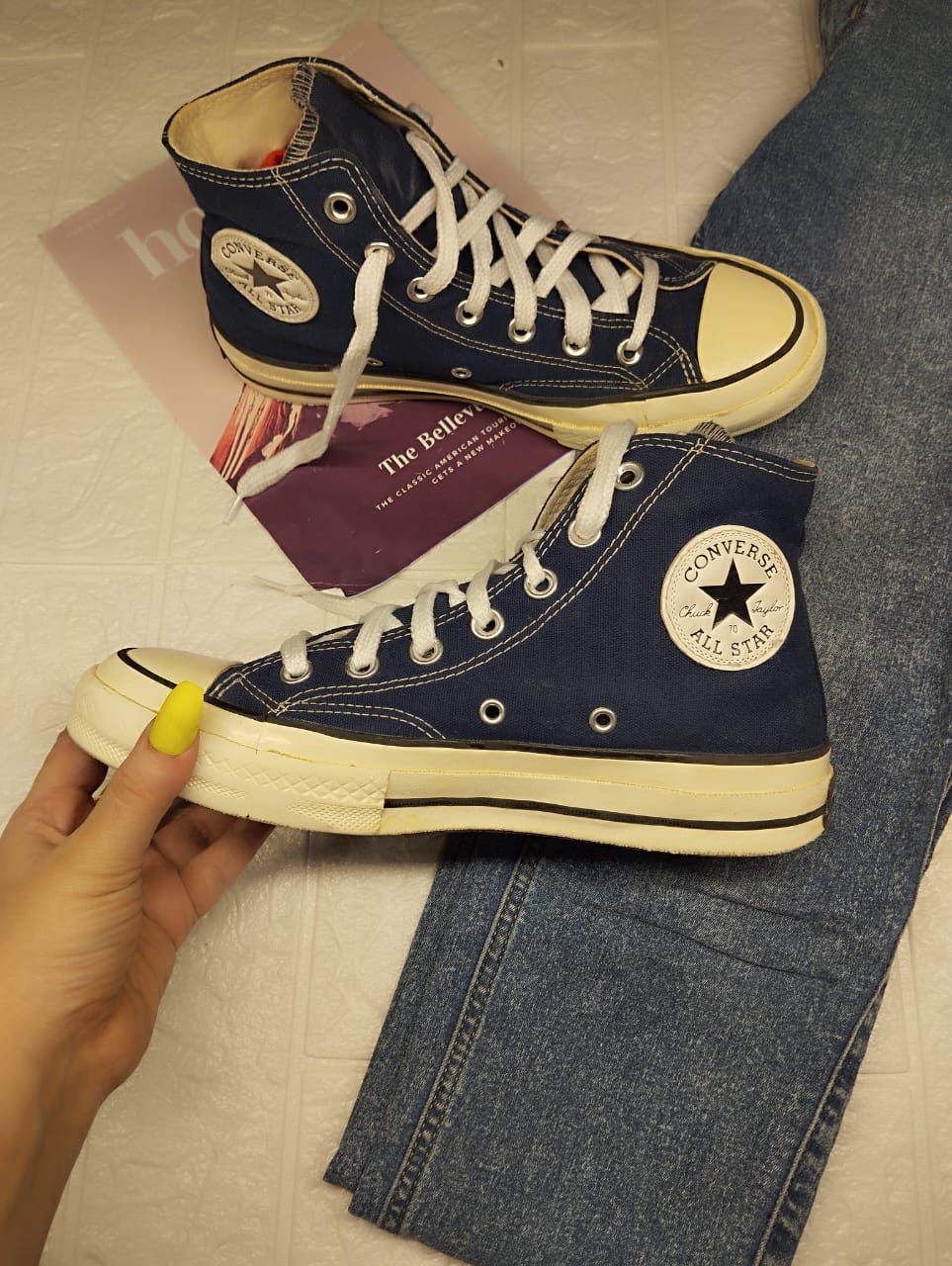 Navy blue high rise taylor chuck