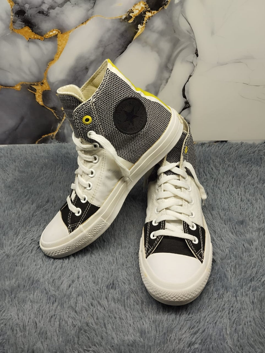 Black and yellow high rise converse – shoebaazar