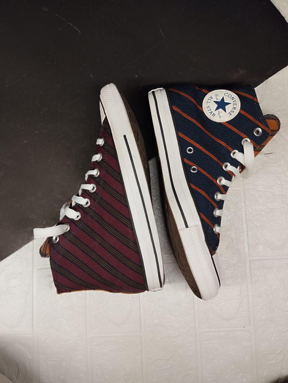 Multi color high rise converse