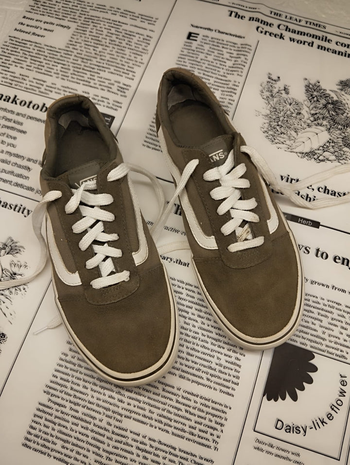 Green low rise vans