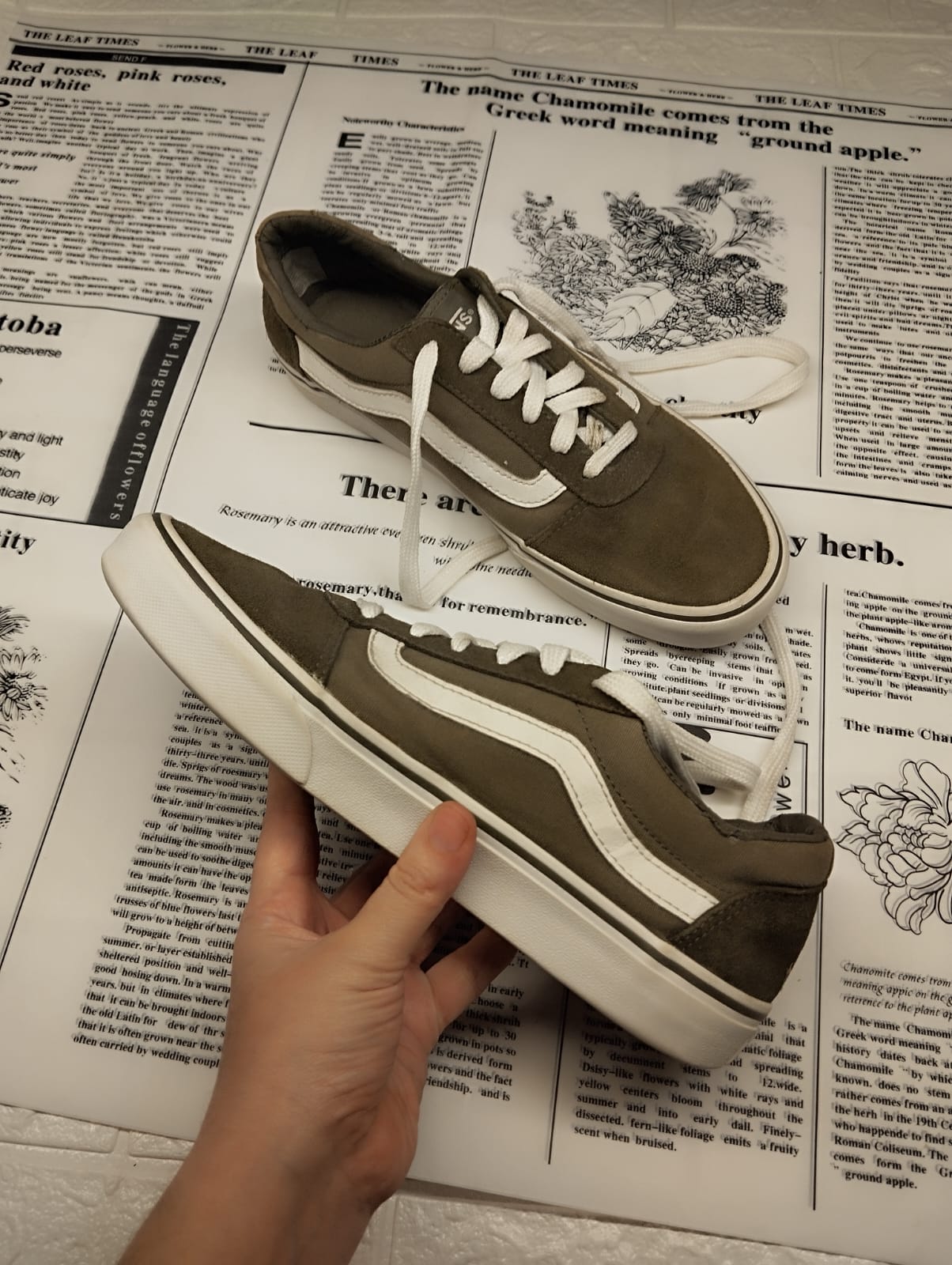 Green low rise vans
