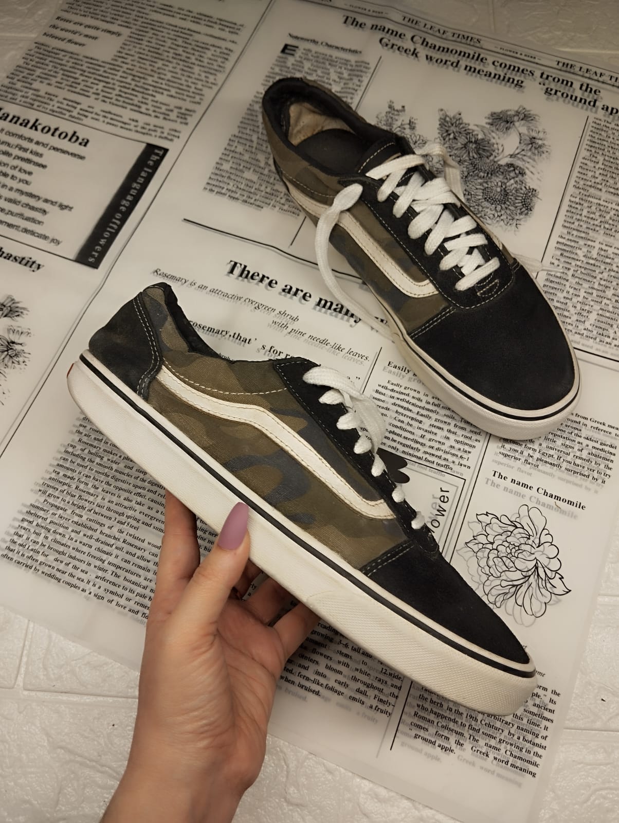 Army print low rise vans