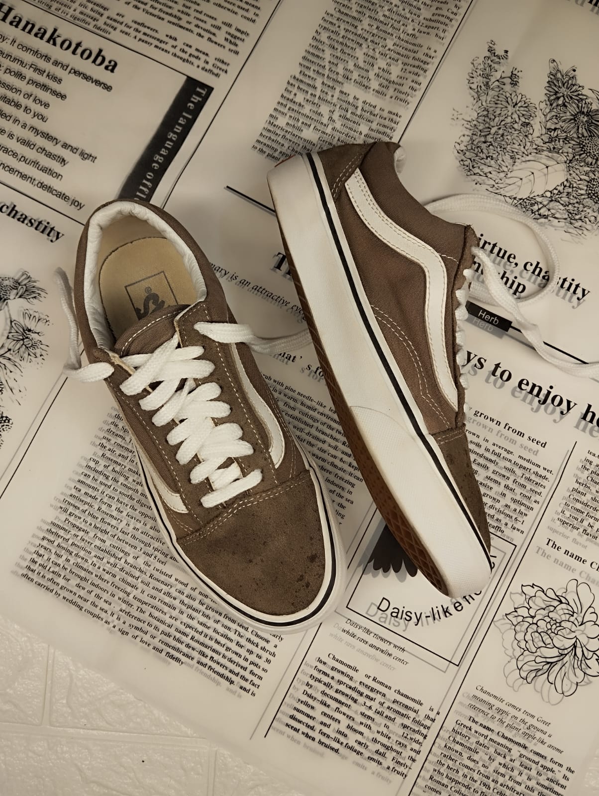 Brown low rise vans