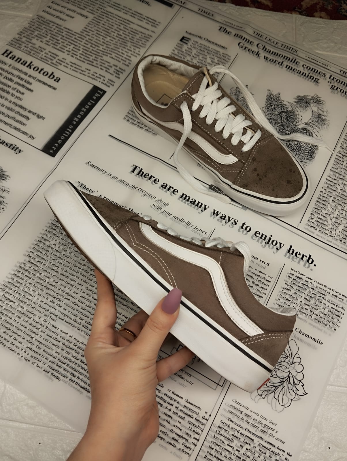 Brown low rise vans